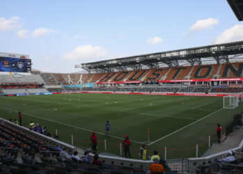 Mar 14, 2025; Houston, Texas, USA; General view inside Shell Energy Stadium before the match between the Houston Dash and the Washington Spirit. Mandatory Credit: Troy Taormina-Imagn Images