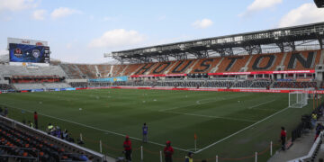 Mar 14, 2025; Houston, Texas, USA; General view inside Shell Energy Stadium before the match between the Houston Dash and the Washington Spirit. Mandatory Credit: Troy Taormina-Imagn Images