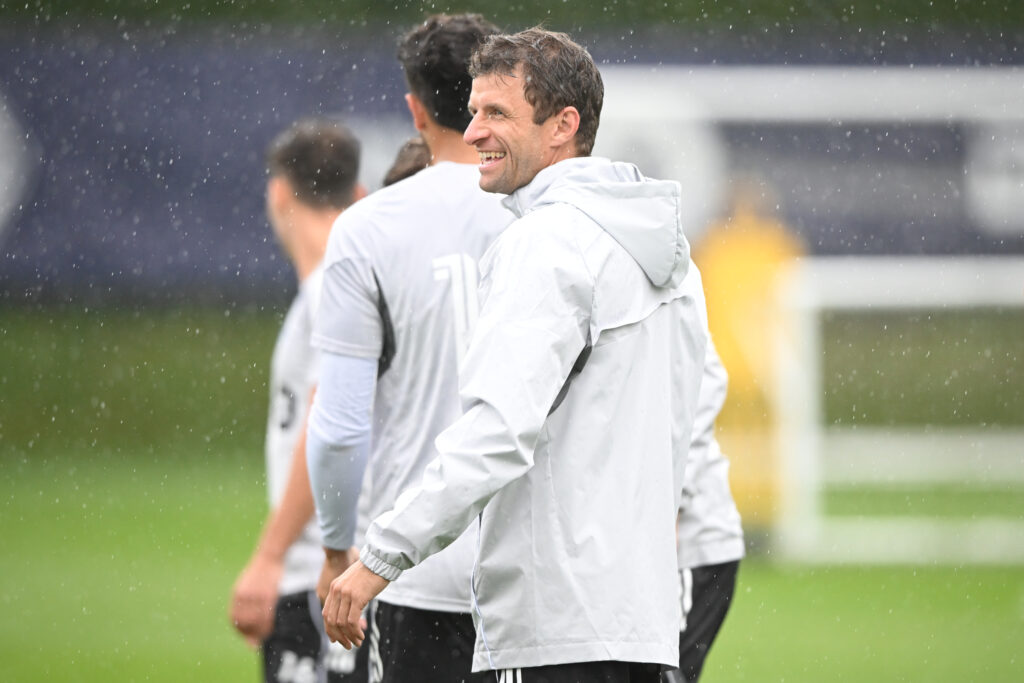 Aug 15, 2025; Vancouver, British Columbia, CAN; Vancouver Whitecaps FC midfielder Thomas Muller (13) practices during for the first training session with the team at National Soccer Development Centre at the University of British Columbia. Mandatory Credit: Anne-Marie Sorvin-Imagn Images